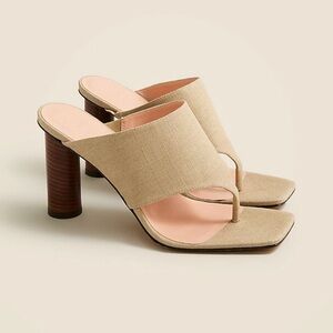 NWOB J.Crew Rounded-heel thong sandals in linen
